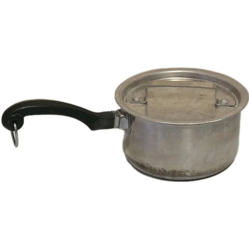 Vintage Farberware 1 QT Saucepan & Lid Aluminum Clad Stainless Steel Pot NYC USA
